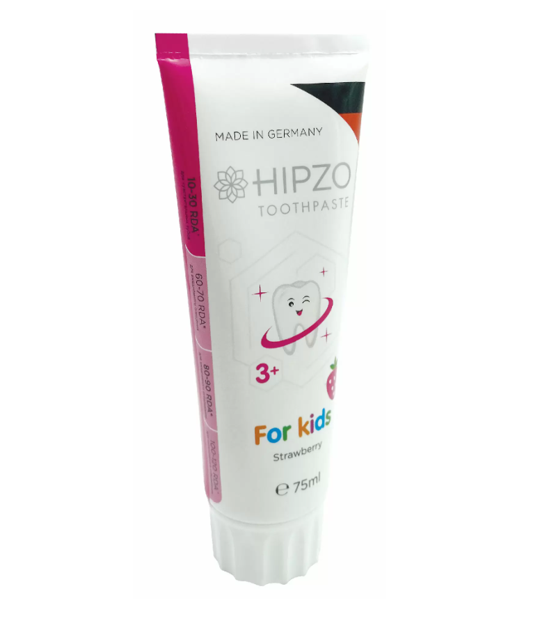 фото упаковки Hipzo Strawberry Зубная паста детская с 3 лет