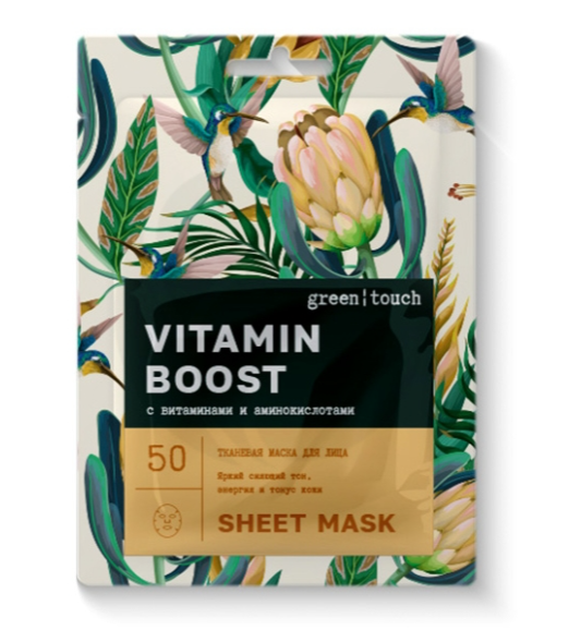 фото упаковки Green touch Vitamin Boost Тканевая маска для лица