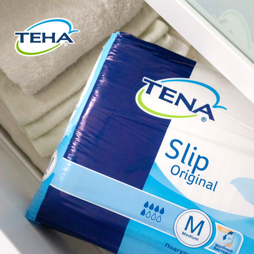 Подгузники для взрослых Tena Slip Original, Medium M (2), 5 капель, 30 шт.