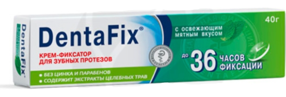 фото упаковки DentaFix крем-фиксатор для зубных протезов с экстрактами трав