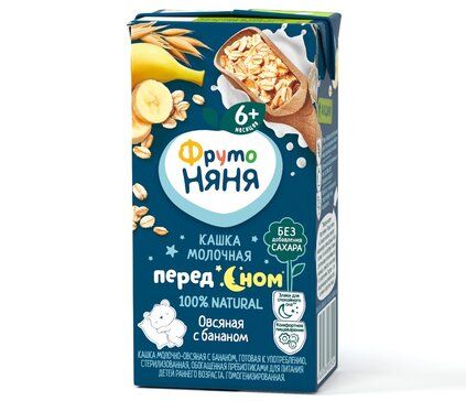 фото упаковки ФрутоНяня Кашка молочно-овсяная с бананами