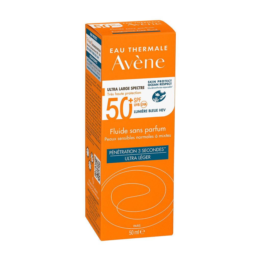 Avene солнцезащитный флюид SPF50+ без отдушек, 50 мл, 1 шт.