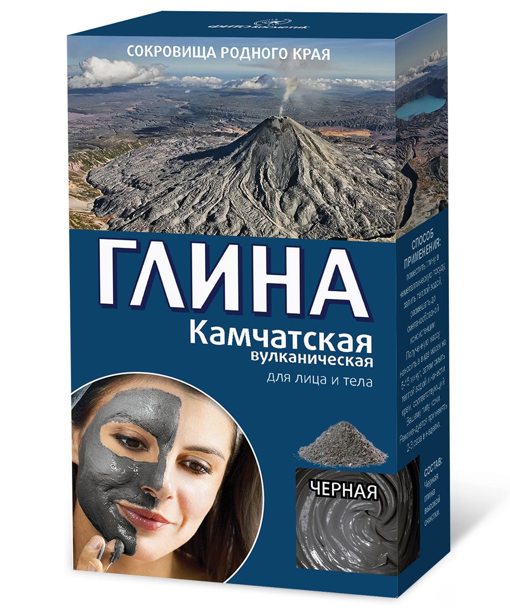 фото упаковки Глина косметическая черная Камчатская вулканическая