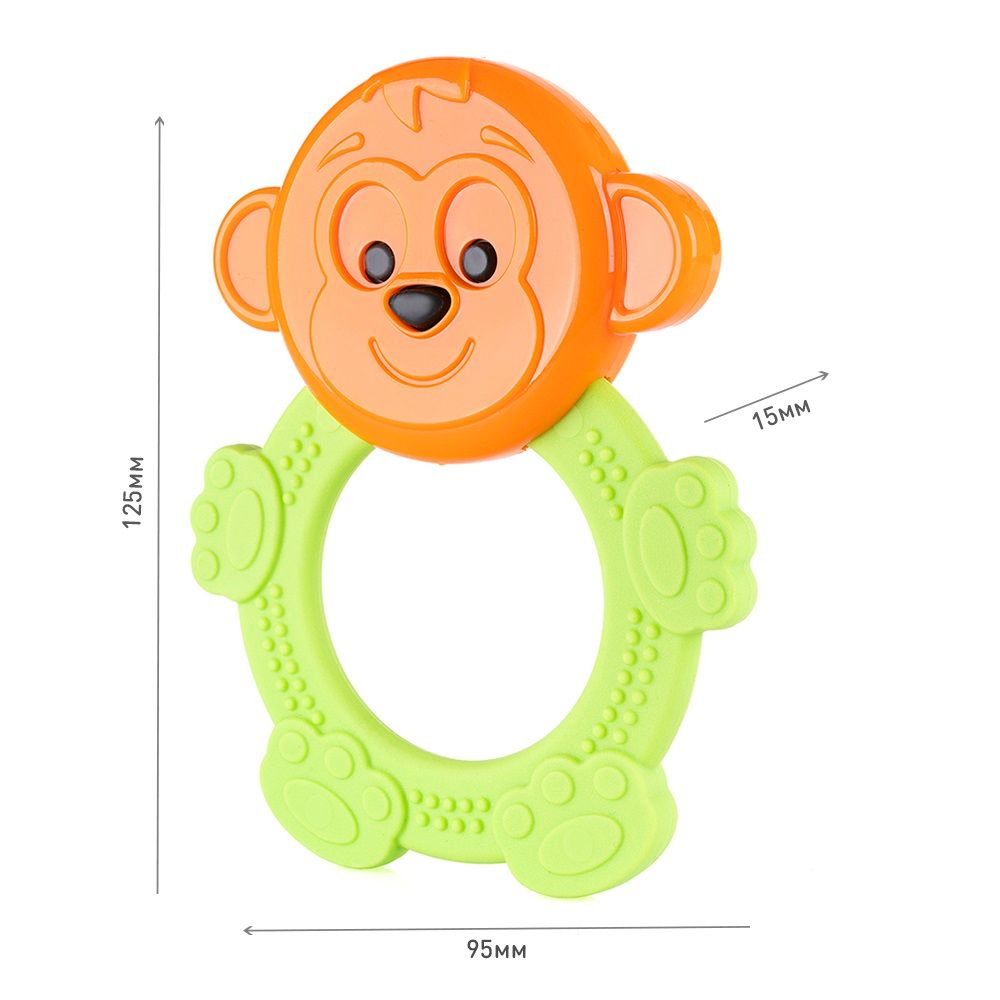 Knopa Погремушка-прорезыватель Обезьянка, 0+, в ассортименте, 1 шт.