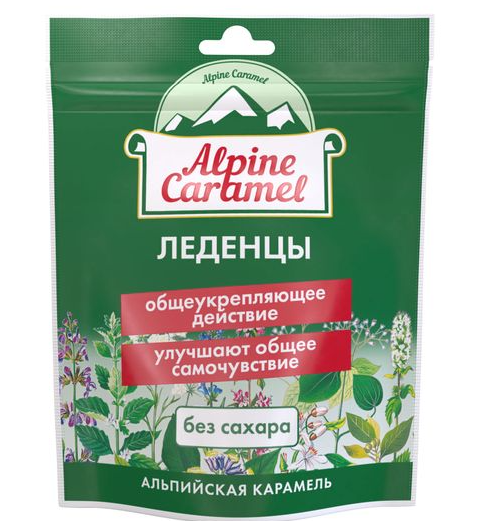Alpine Caramel Леденцы без сахара, 75 г, 1 шт.