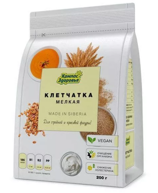 Компас Здоровья Клетчатка пшеничная мелкая, 200 г, 1 шт.