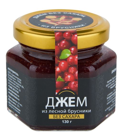 Джем из брусники без сахара, джем, 130 г, 1 шт.