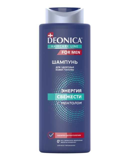 Deonica FOR MEN Шампунь для волос, шампунь, Энергия свежести, 380 мл, 1 шт.