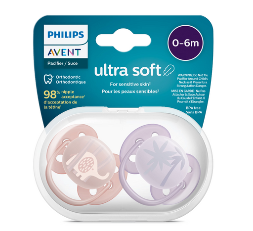 Philips Avent Ultra soft пустышка силиконовая, SCF091/09, 0-6 мес, силиконовая ортодонтическая с футляром, 2 шт.