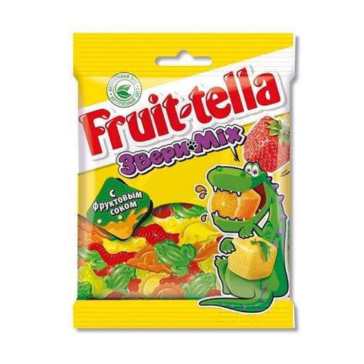 Fruittella мармелад Звери Mix, мармелад жевательный, с фруктовым соком, 70 г, 1 шт.