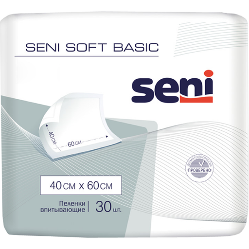 Пеленки впитывающие Seni Soft Basic, 40х60 мм, 30 шт.