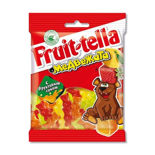 Fruittella мармелад Медвежата, мармелад жевательный, с фруктовым соком, 70 г, 1 шт.