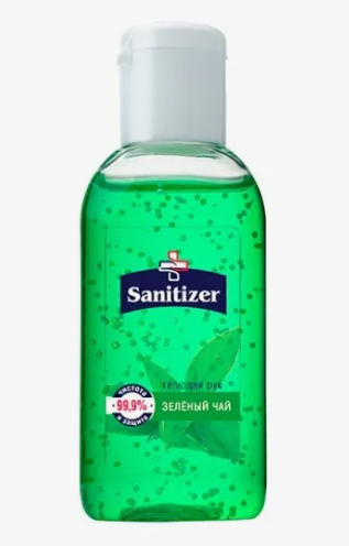 Sanitizer Антисептический гель для рук Зеленый чай, гель для рук, антисептический, 50 мл, 1 шт.