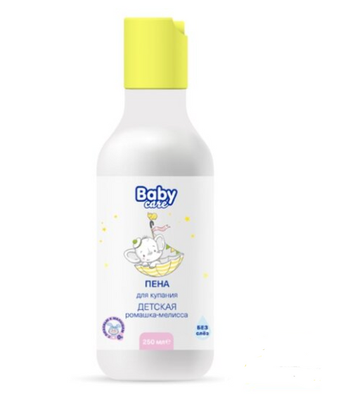 Baby Care Пена для купания 0+мес, пена, с экстрактами ромашки и мелиссы, 250 мл, 1 шт.