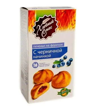 Хлебный спас Печенье на фруктозе Черника, печенье, 200 г, 1 шт.